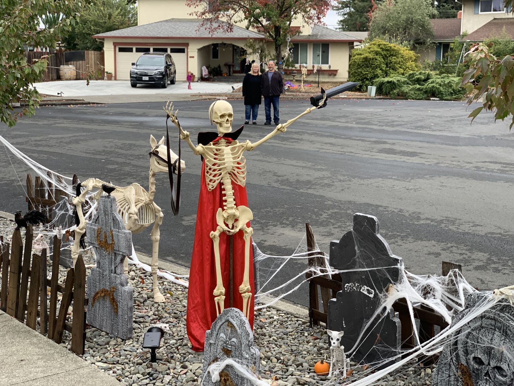 Skeletons take over Napa house for Halloween
